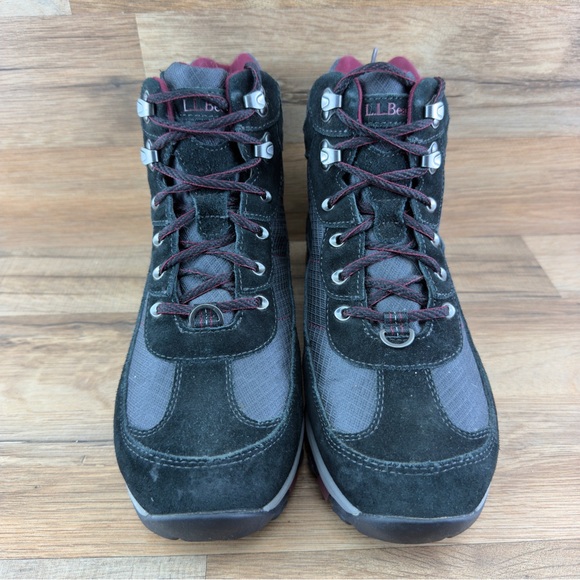 LL Bean Outdoor Lace Up Trail Hiking Boot Womens Size 9.5 Wide  Black Gr… - Picture 9 of 10